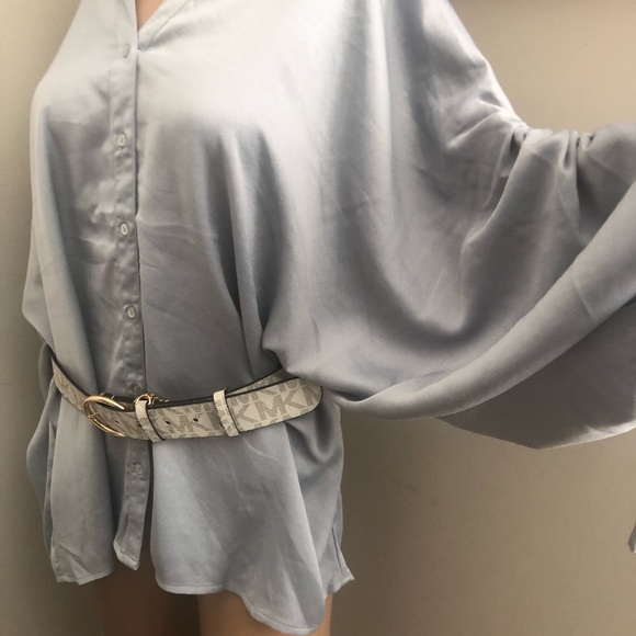 Marc New York silver balloon sleeve blouse - Picture 2 of 7